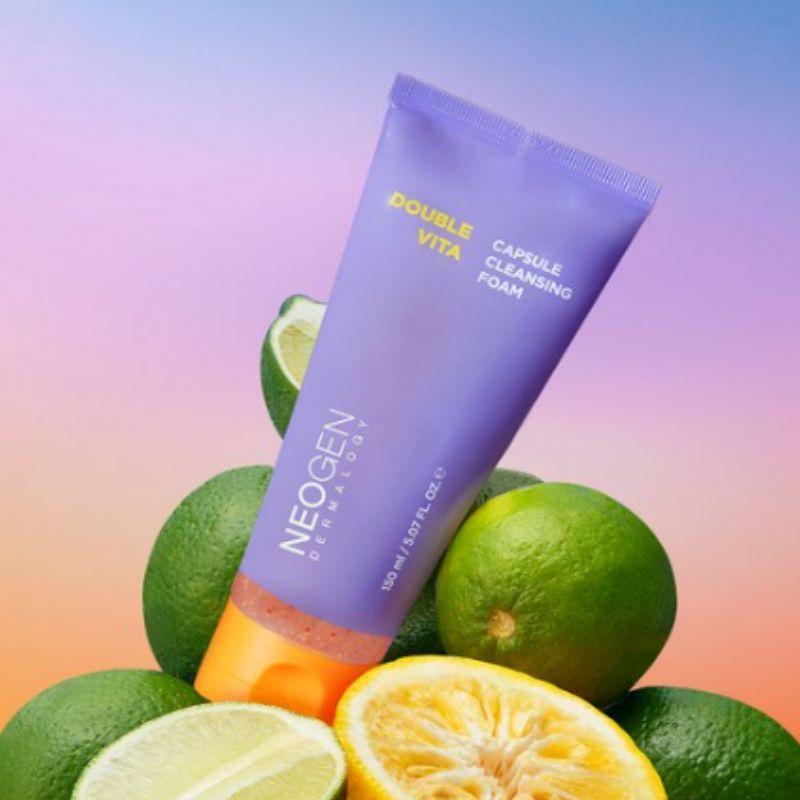 NEOGEN Dermalogy Double Vita Capsule Cleansing Foam 150ml – Brightening Vitamin Cleanser for Deep Pore Care