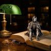Sophisticated Shelf Decor Medieval Knight Book Nook Statue 3D Printed Armored Reading Bookend Figurine Decorative Bookends for Shelves Retro Gothic