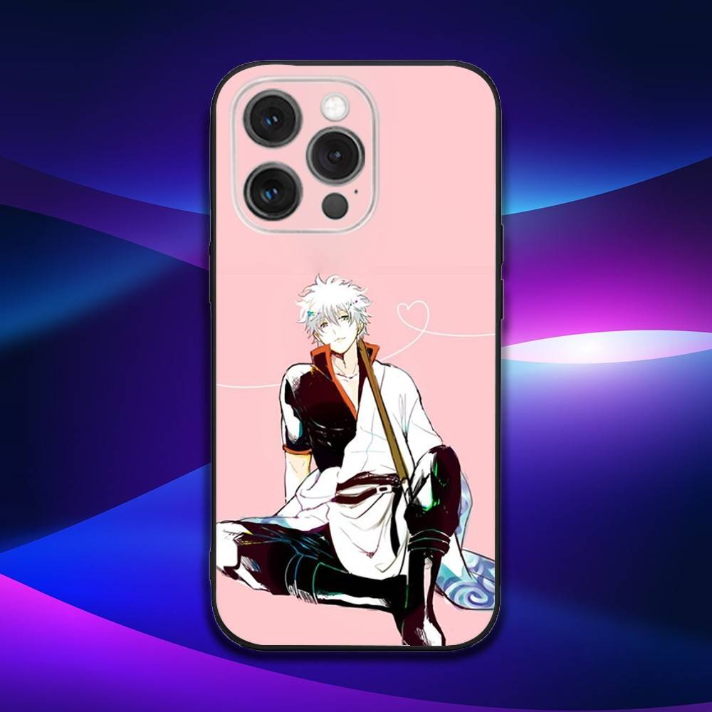 Anime G-GinTama Handyhülle Für iPhone 16e,16,15,14,13,12,11,Pro,X,XS,Max,XR,Plus,Mini Weiche Schwarze Hülle