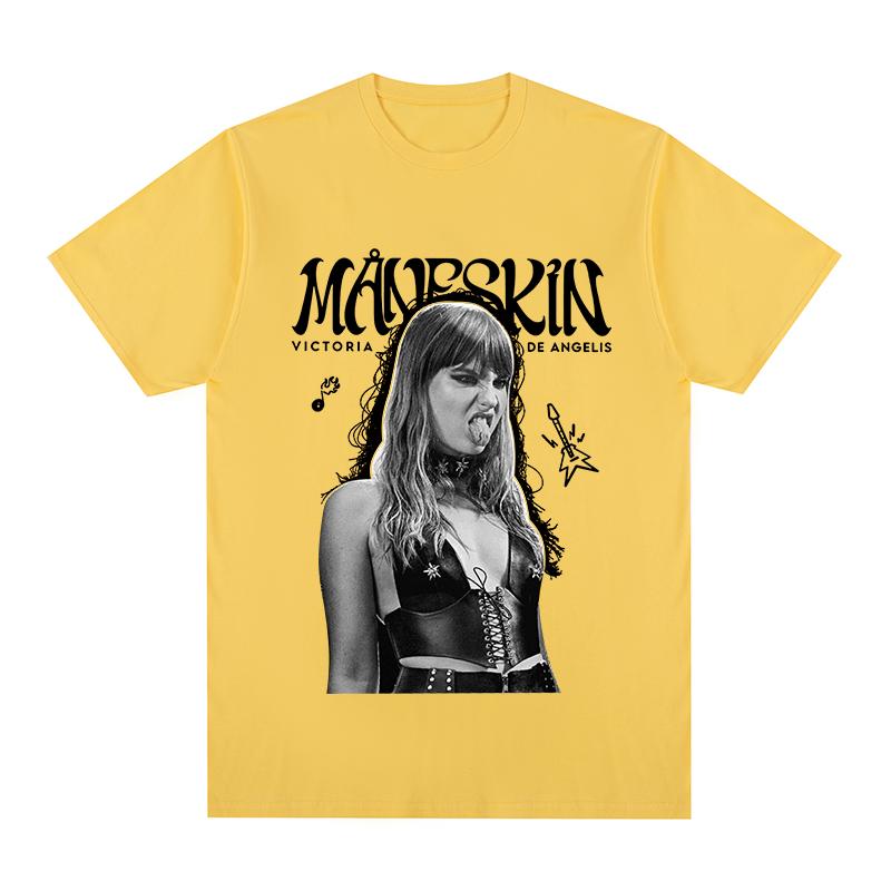 Maneskin Italian Rock Band Vintage Tshirt 2023 World Tour Fashion Cotton Men T Shirt New TEE TSHIRT Womens Tops