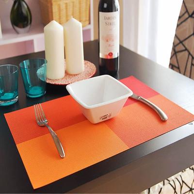 Placemats PVC Table Mat Color Block Dining Disc Pads Coasters Mantel Napperon 30*45cm Plate Bar Tapete De Lugar