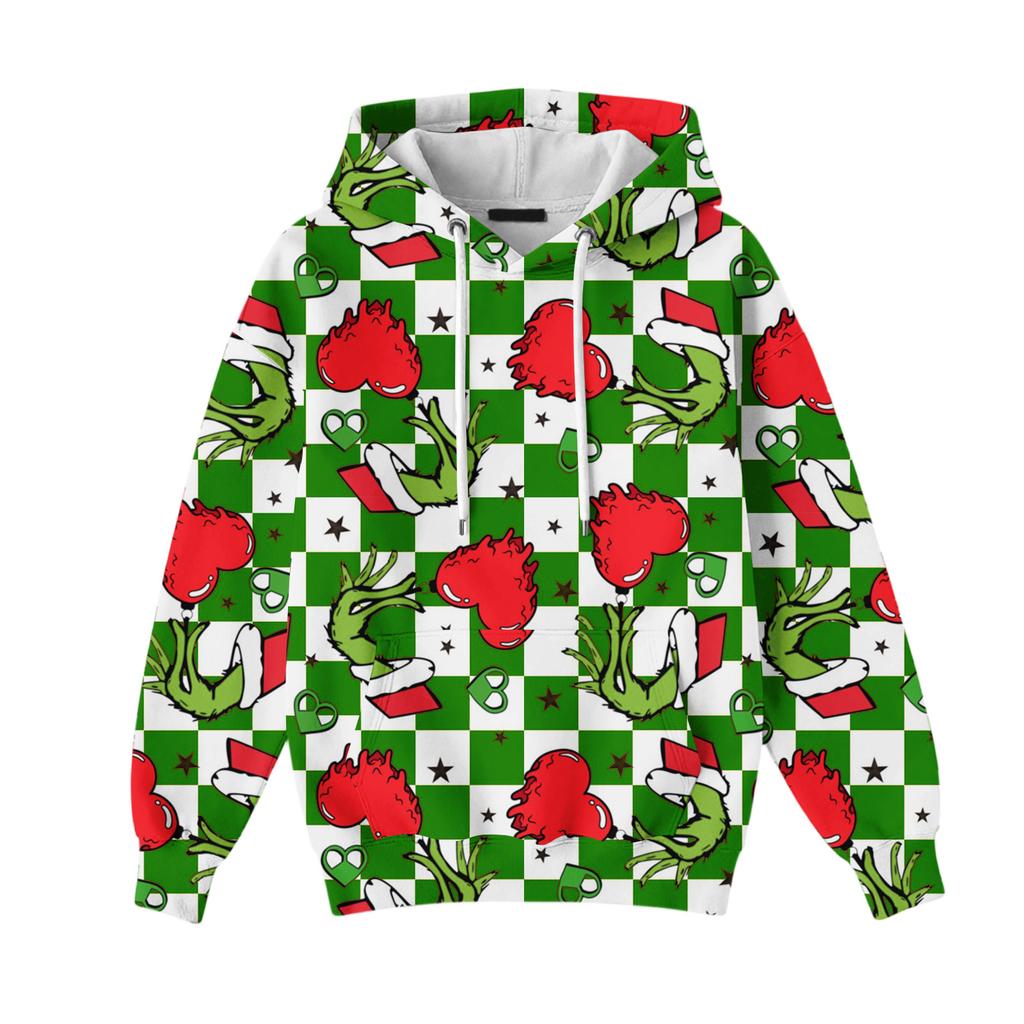 Christmas Hoodies For Women Funny Cute Printed Holiday Sweatshirt Winter Oversized Pullover Tops