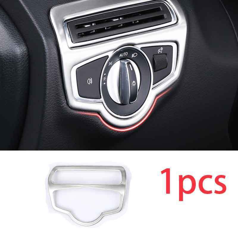 2016- Silver Steel Headlight Switch Control Frame Fit For Benz GLC X253 Trim