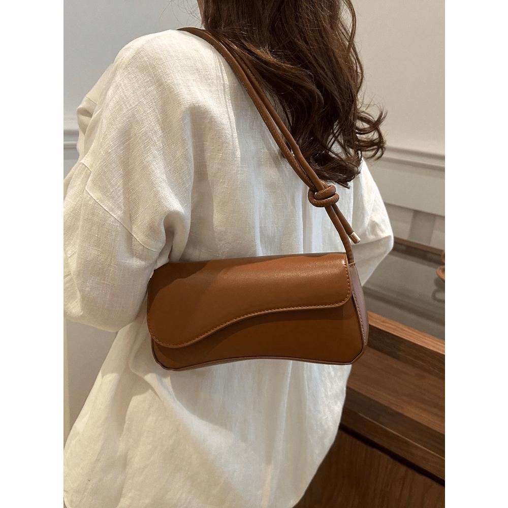 Fashionable Solid Color Asymmetrical Flap Adjustable Shoulder Bag, Suitable For Shopping, Wallets, Shopping, Young Women, College Students