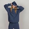 Unisex Hooded Sweatshirt With Built-in Eye Mask, Casual Long Sleeved, Solid Color Sports Pullover, Loose Fit Sweatshirt