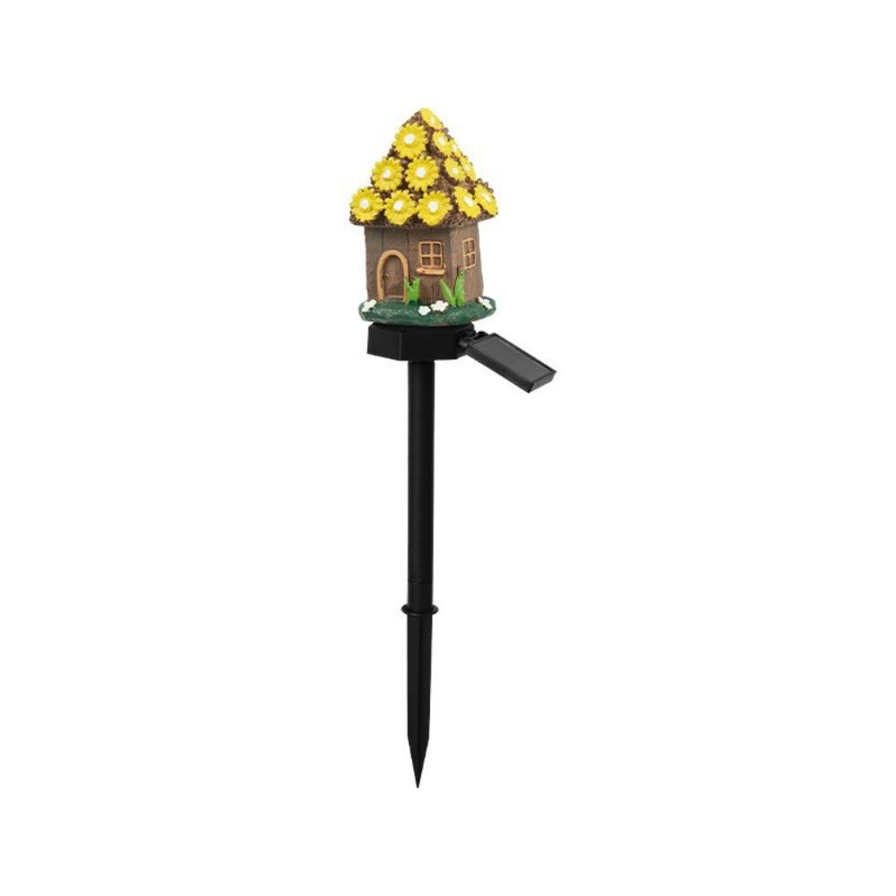 Multi Craft LED Solar Lawn Light Waterproof Design Miniature Fairy House LED Garden Light Resin Cottage Fairy Mushroom House