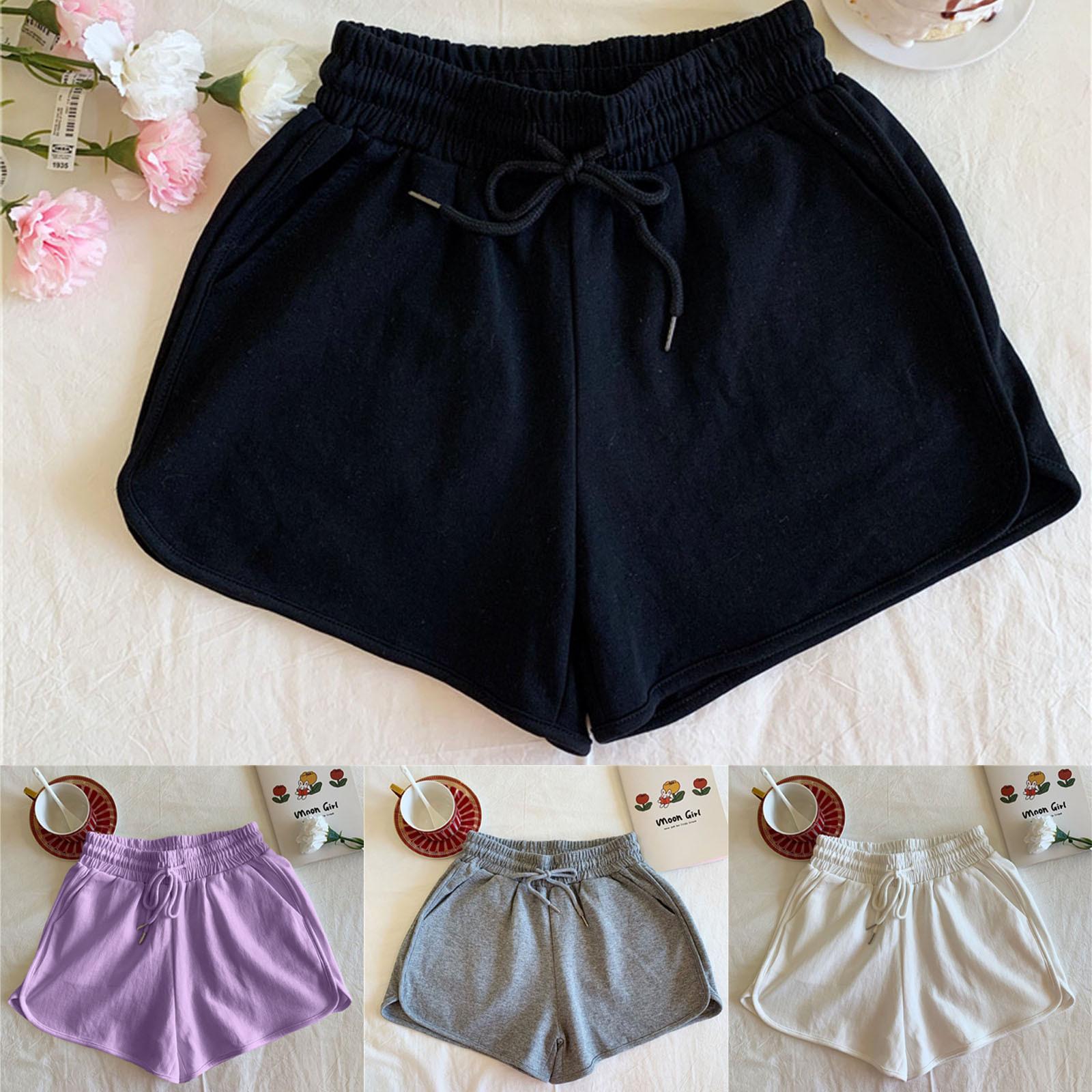 

Женские удобные повседневные свободные шорты с эластичной резинкой на талии и карманами больших размеров, брюки XXXXL чёрный