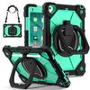 Heavy Duty Case for iPad 9.7 6th 5th Pro 9.7 Inch Silicone + PC Shockproof 360° Rotating Stand Tablet Cover with Shoulder Strap