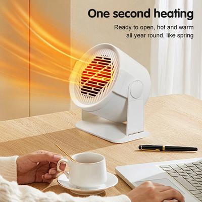 Tragbarer kleiner Heizlüfter Büro Energie Heizung Sparen Stromsparen Schnelles Aufheizen Geräuscharm Drehbarer Winkel Tischventilator für Zuhause