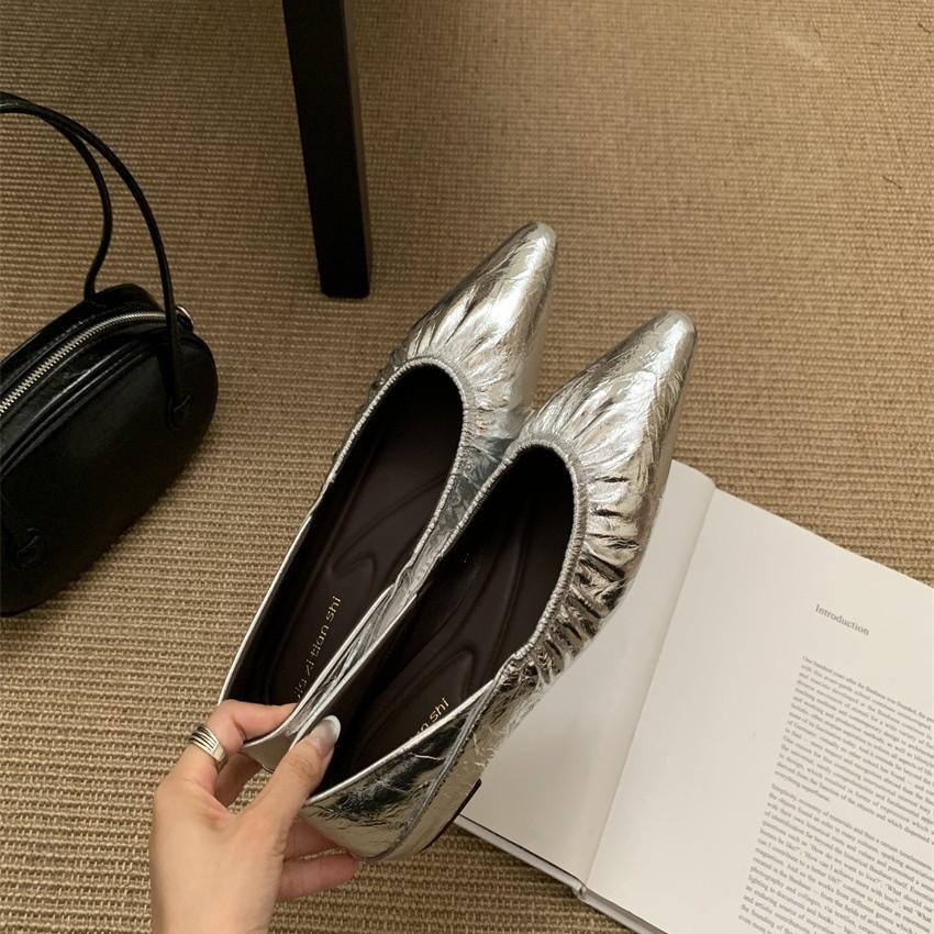 French pointed leopard print single shoes women's shallow mouth 2025 spring and summer new evening shoes leather one-word buckle high heels