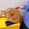 Süße Plüsch-Capybara Kordelzugtasche Geeignet für Schulanfang Aufbewahrungstasche Reise Kosmetik Kamera Aufrechte Aufbewahrungstasche Handtasche