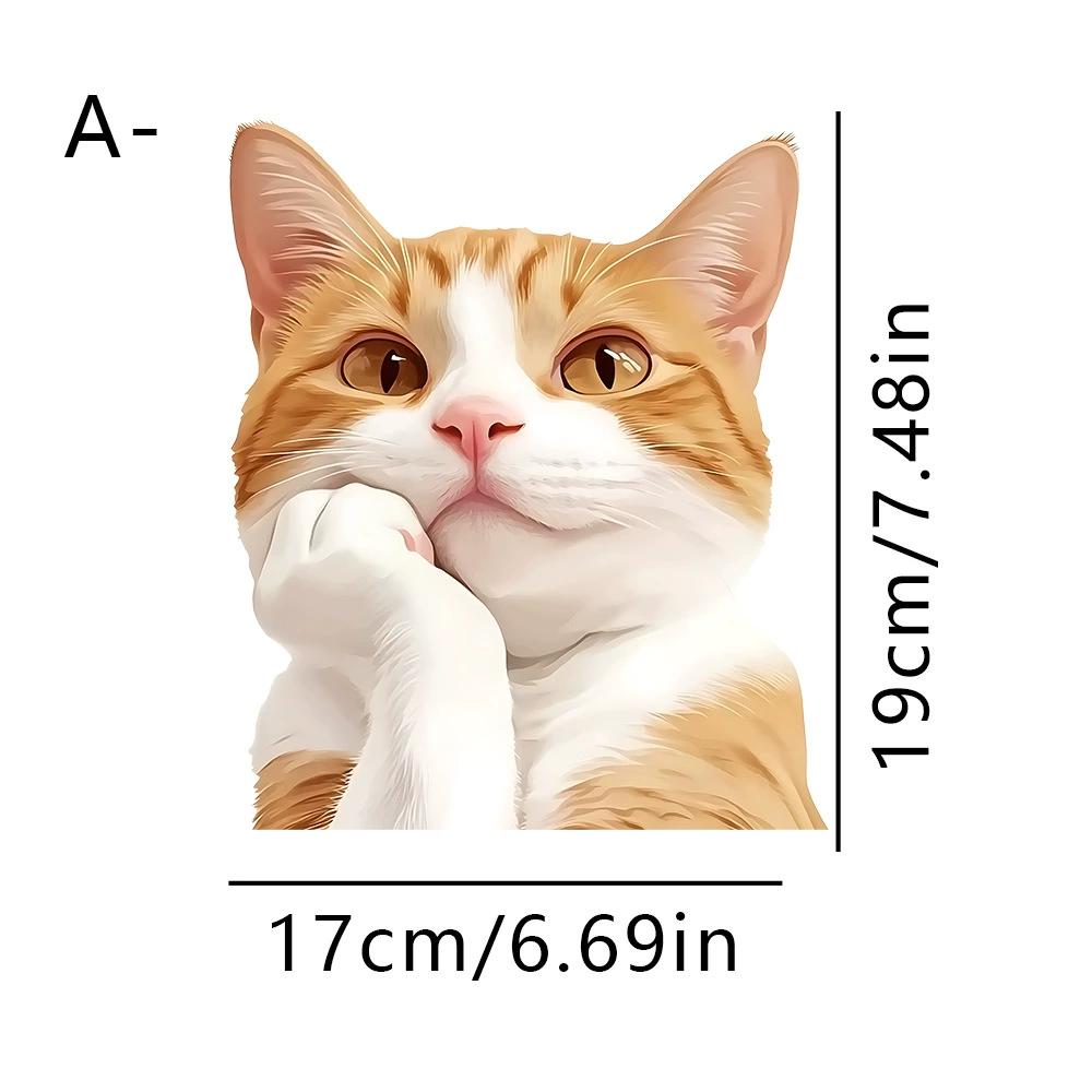 

Waterproof Creative Car Sticker - Cute Cartoon Orange Cat Decal Pet-Themed Home & Auto Decor