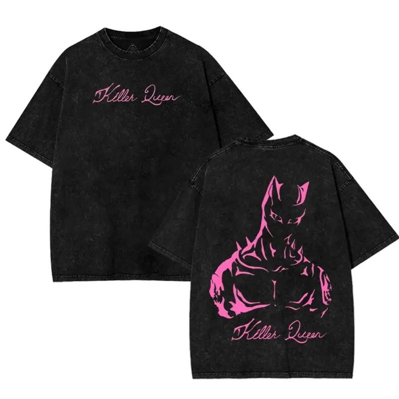 Adventure Anime T-shirt Gothic Washed Oversized T Shirt Men's Unisex Clothing Short Sleeve Cotton Tees Tops