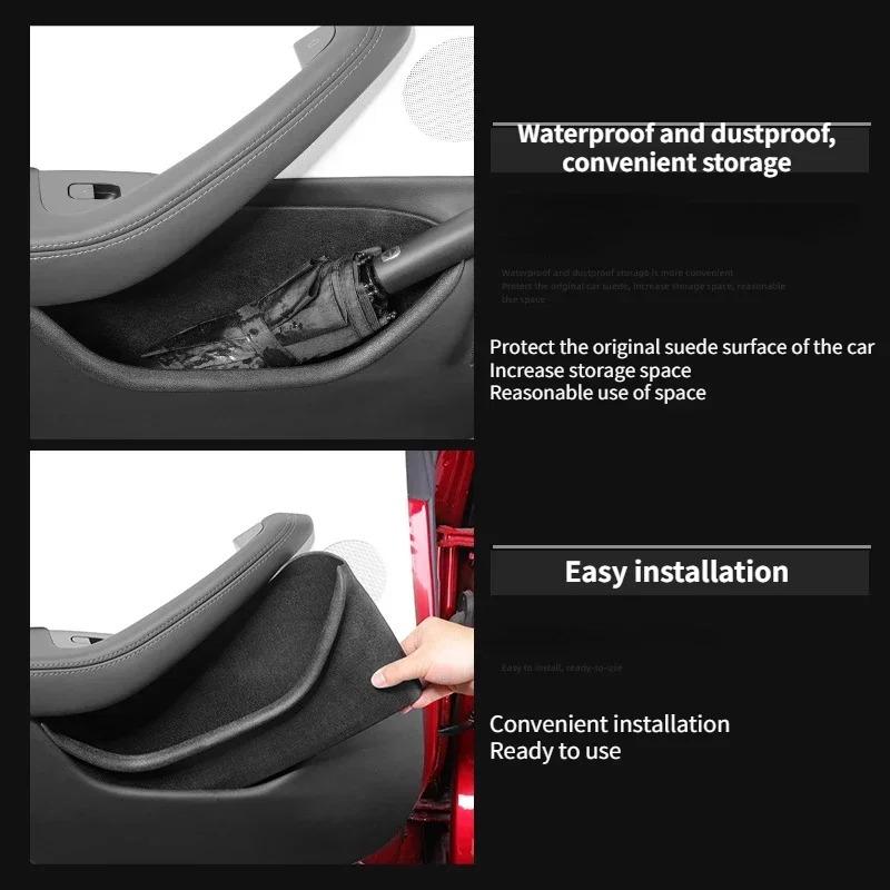 For Tesla Model 3 Highland 2024 Car Door Storage Box TPE Front Rear Door All-inclusive Door Slot Storage Pocket Car Accessories