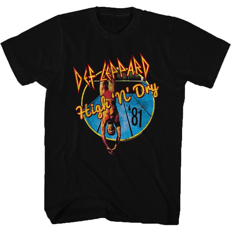 

2026 Fashion British Hard Rock Band Def Leppard Classic Poster Graphic Print Tshirt for Fan Unisex Women New Cotton Oversize Tee M