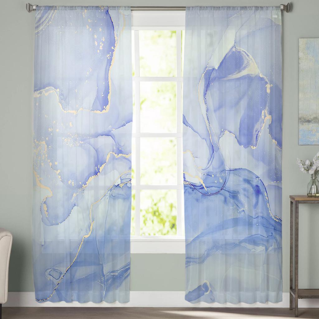 Marmor Textur Einfache Gradienten Tüll Vorhänge Für Wohnzimmer Wohnkultur Fenster Vorhang Küche Sheer Voile Vorhang