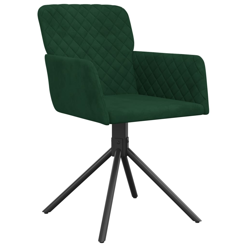 Dining Chairs 2 Pcs Swivel Dark Green Velvet