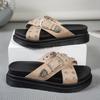 Summer New Style, Cross Thick Soled Shoes, Buckle Rivet Slippers, Women's Fashionable Casual Shoes, Outdoor Beach Sandals