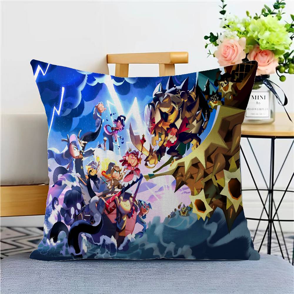 Cute C-Cookie Run Kingdom-S Anime Pillow Cushion Cover Pillowcase Living Room Sofa Home Decor Customized