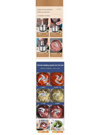 Electric 304 Stainless Steel Meat Grinder & Multifunction Kitchen Machine for Dough, Garlic Paste, and Vegetable Chopping.
