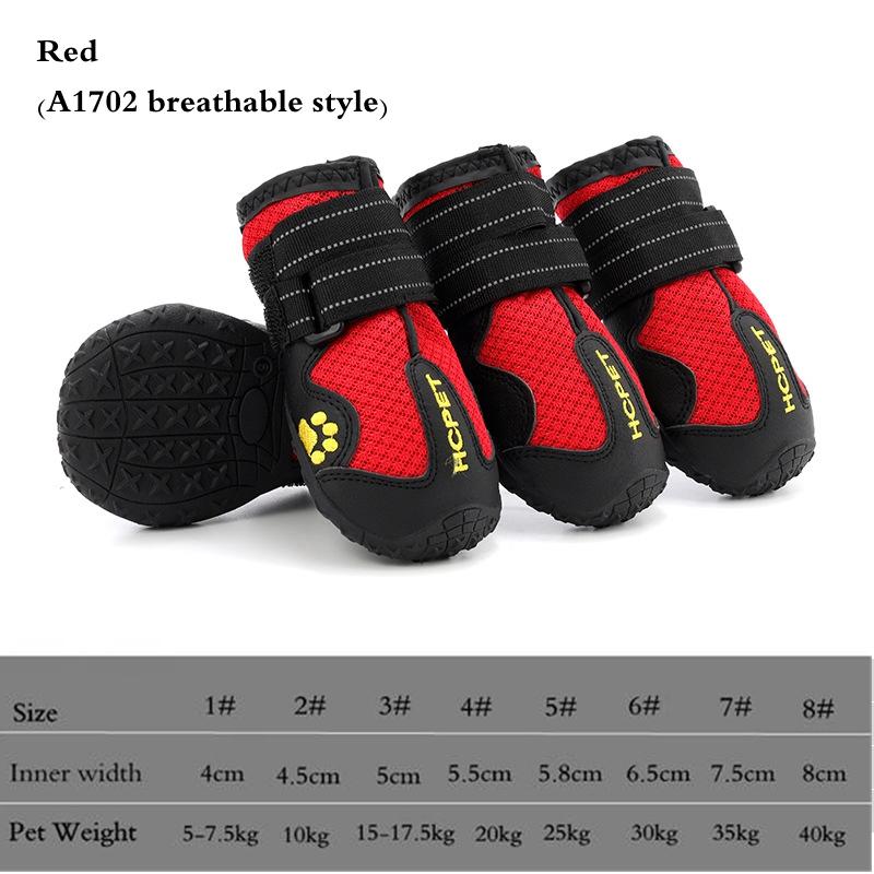

Dog Shoes Breathable Waterproof Outdoor Dog Boots Anti-Skid Wear-Resisting Reflective Pet Shoes for Small Medium Large Dogs 1