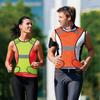 Venkovní sportovní vesta Vysoká viditelnost Bezpečnostní vybavení Pruhovaná bunda Polyesterová síťovina Reflexní vesta s kapsou pro noční práci Cyklistiku Běh