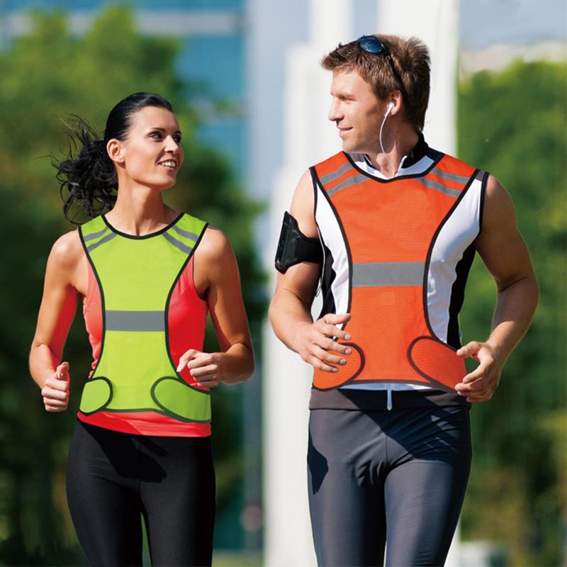 Venkovní sportovní vesta Vysoká viditelnost Bezpečnostní vybavení Pruhovaná bunda Polyesterová síťovina Reflexní vesta s kapsou pro noční práci Cyklistiku Běh