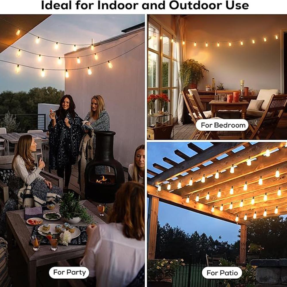 Girlande ST38 LED Globe-String Lichterkette Außen Dimmbar Für Weihnachtsfeier Gartendekor Girlande Lampe Straße Terrasse Hinterhof