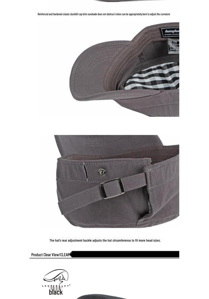 Men's Fashionable Cotton Duckbill Cap - Flat-top, Korean Style Military Hat for Spring/Autumn, Outdoor Sun Protection and Sport.