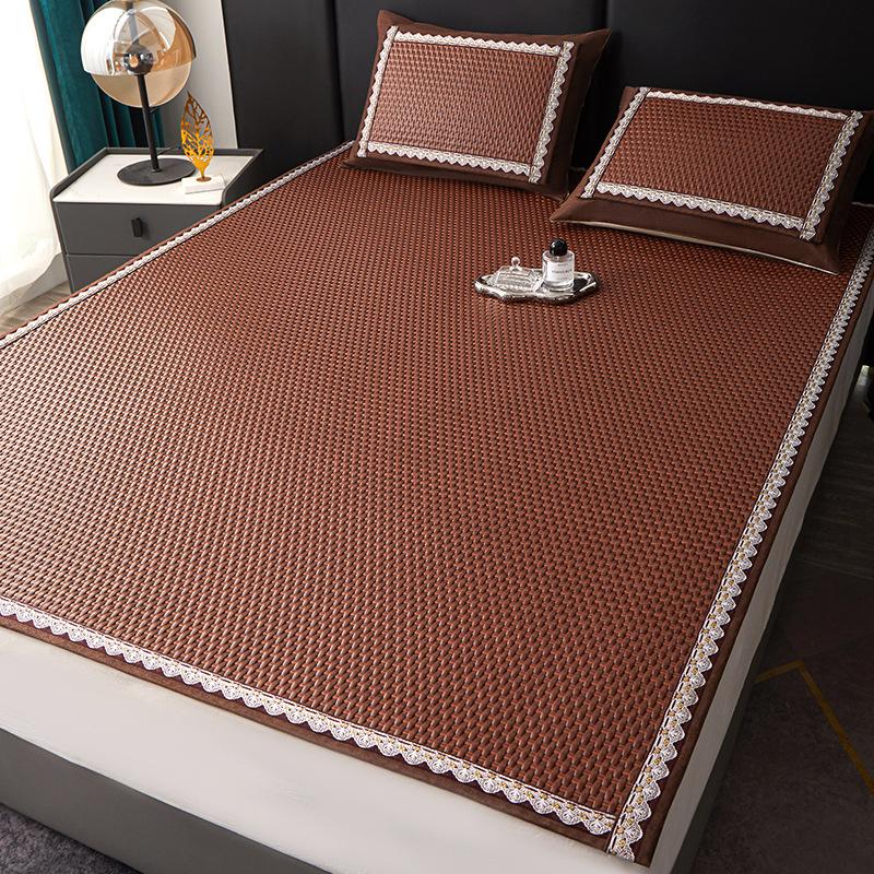 Detachable Bed Skirt Summer Bed Mat For Home Baby Safe Ice Rattan Mat Cool Summer Bedding Grass Mat Mother And Baby Level Ideal For Hot Weather