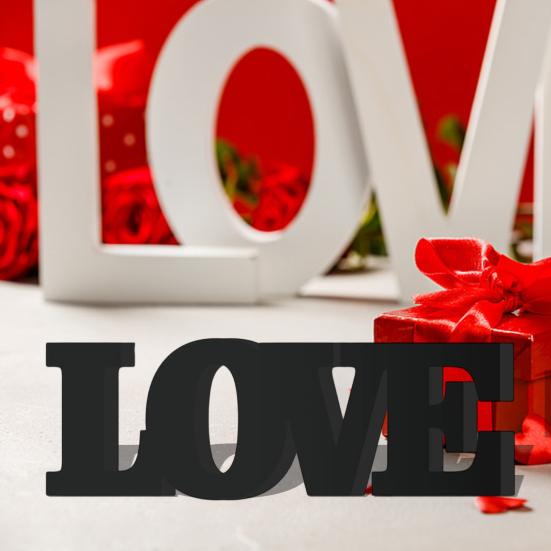 Valentinstag Liebe/XXOO/Herz Tischaufsatz für Zuhause Liebesblockschild Freistehend Party Hochzeitstag Dekoration