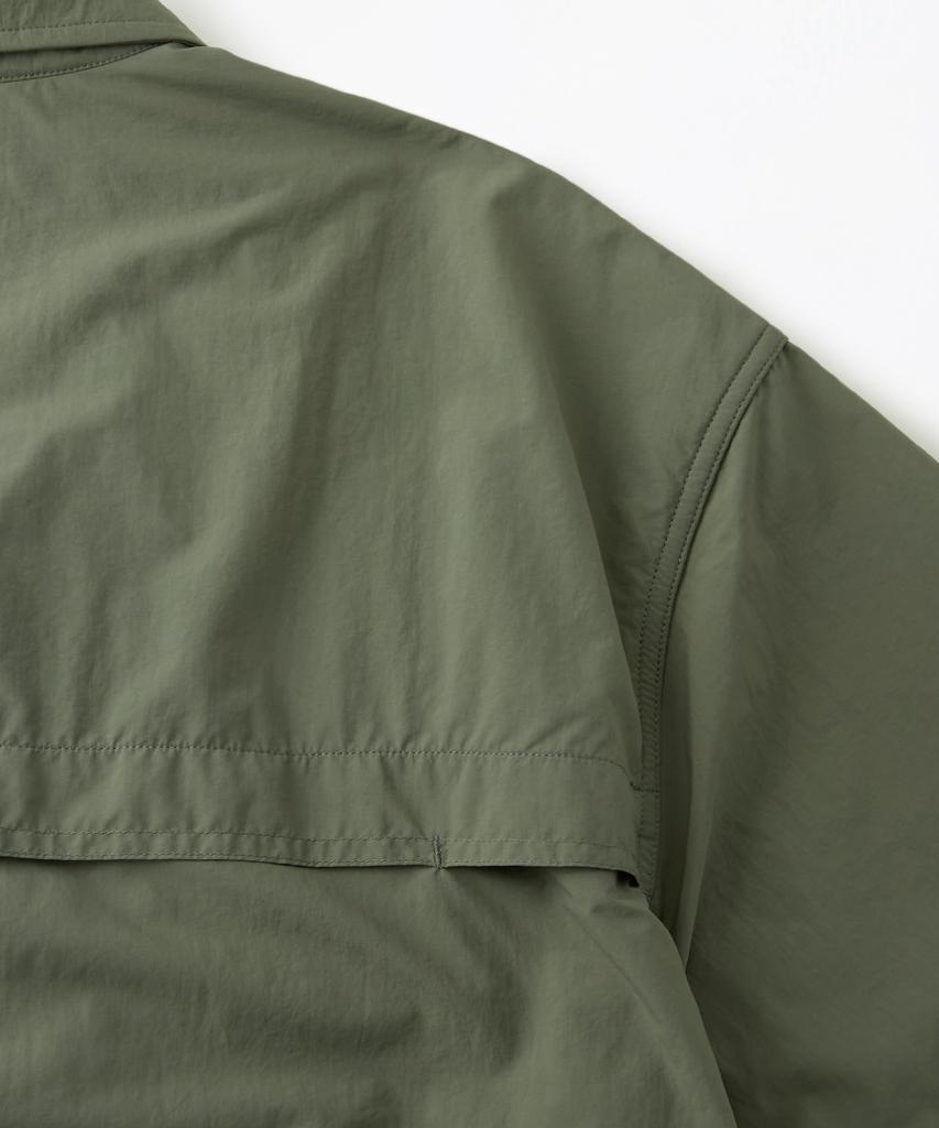 OUTSTANDING Nylon Utility Packable Half Shirt_Green
