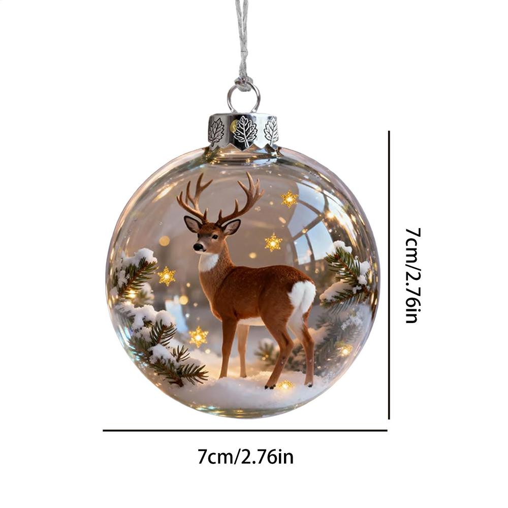 

Christmas Wildlife Wonders Ball Ornament 3D Transparent Animal Ball Christmas Decoration Hangable Christmas Tree Ornament