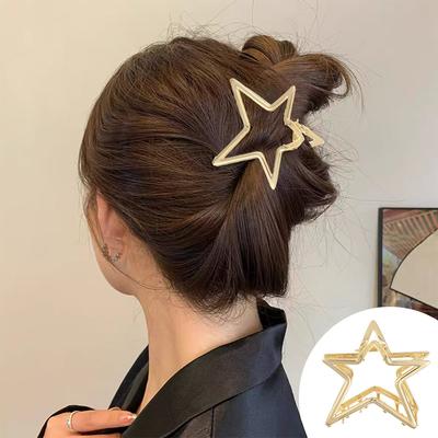 Agrafă de păr stea cu cinci colțuri goală, clip gheară de păr, accesoriu de păr rafinat și simplu pentru femei