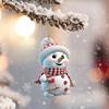 5Pcs Cute Cartoon Snowman Ornaments Acrylic Hanging Decor for Christmas Tree Car Rearview Mirror Holiday Home Display Decorations