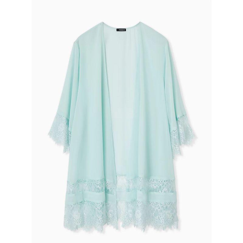 

Sunshine House Summer New Arrival Export European and American plus Size Women s Clothes Lace Chiffon Patchwork Blouse Sun Protection Clothing Thin Light blue 5/6: Bust size 176