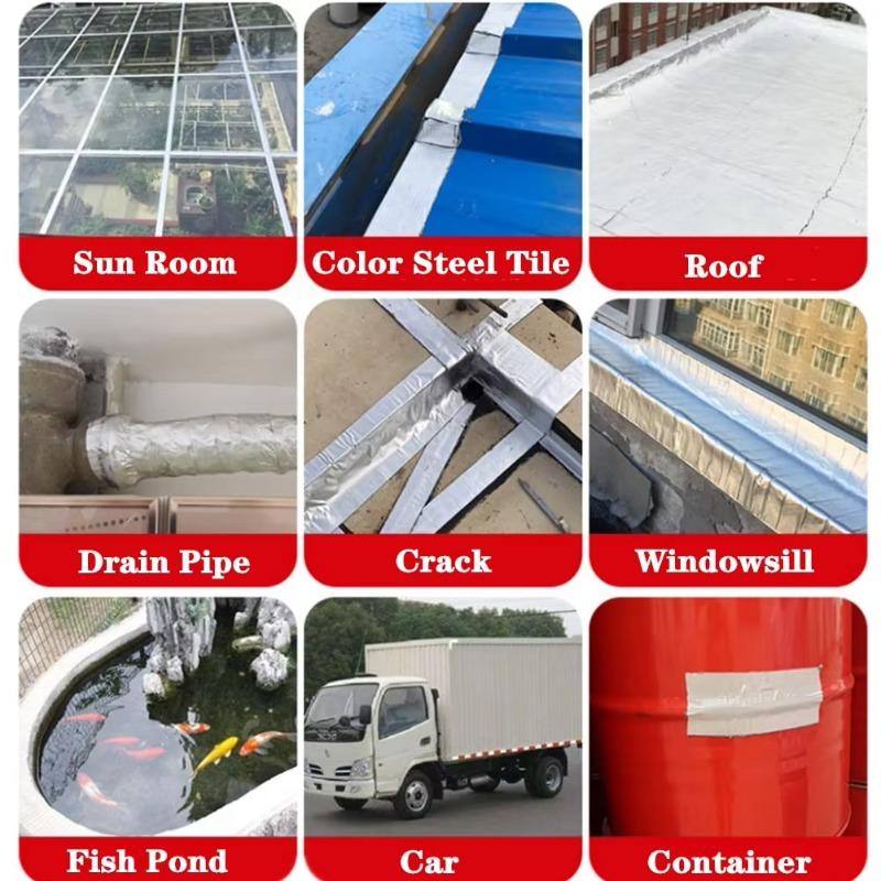 Roll Butyl Tape Self-adhesive Waterproof Aluminum Foil Leak Plugging Color Steel Roof Leak Repahandwir Material Handwork