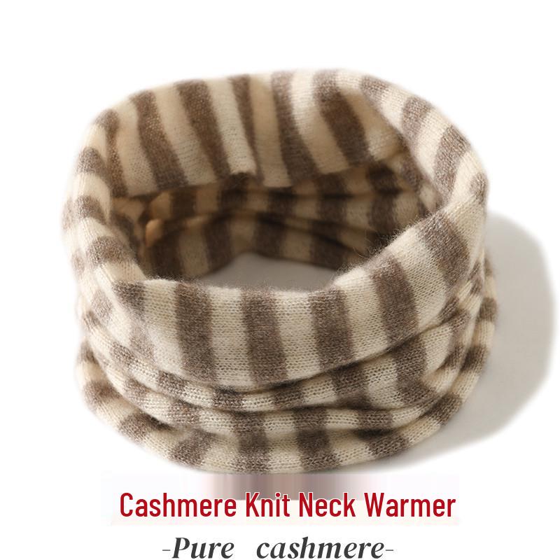 Colorblock Kaschmir-Strick-Schal - Vielseitiger gestreifter Snood für Damen & Herren