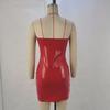 2024 Autumn Sexy One-Shoulder Backless Leather Tube Dress