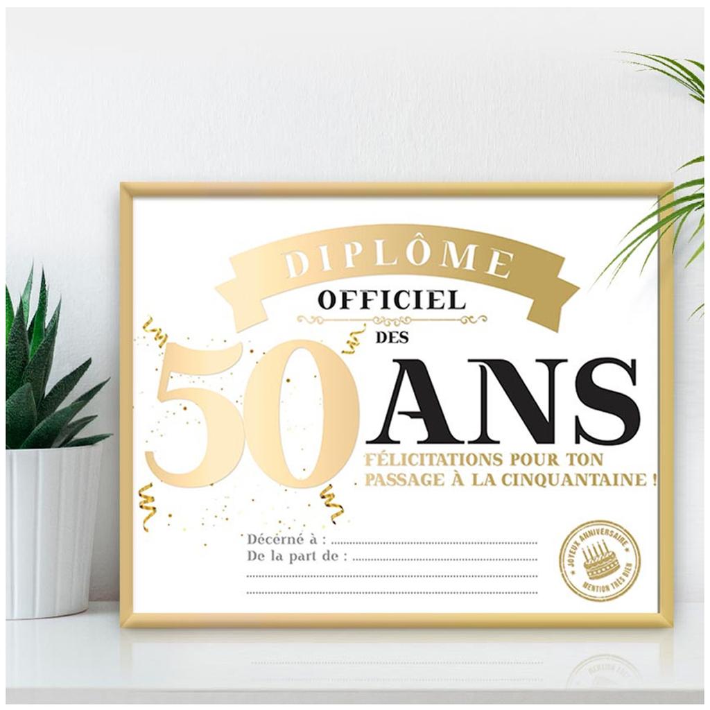 Les Trésors De Lily [A3654] - Official Gold '50 Years' Diploma Frame - 25x20 Cm