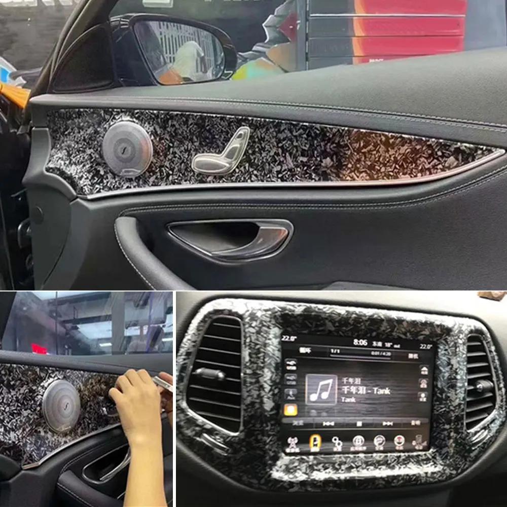 1ks Univerzální lesklý 3D kovaný černý stříbrný karbonový vláknitý vinylový film na auto Dekorace na motorku Příslušenství