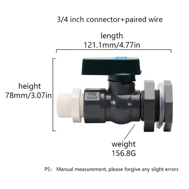 Pvc Rain Barrel Diverter Kit 3/4 Inch Rain Barrel Valve Rain Barrel Spigot Kit With Bulkhead Fitting Adapter