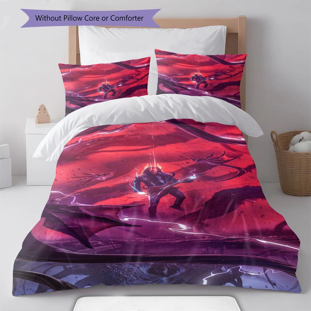 Cartoon Pattern Bedding Quilt Set Quilt Cover Pillowcase Home Decoration Birthday Gift (1 * Duvet Cover + 2 * Pillowcase, Without Core)