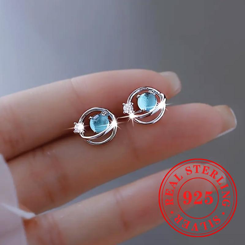 Sweet Shiny White CZ Heart Pierced Earrings for Girls  Sterling Silver Cute Pet Paw Prints Jewelry Daily Party Jewelry