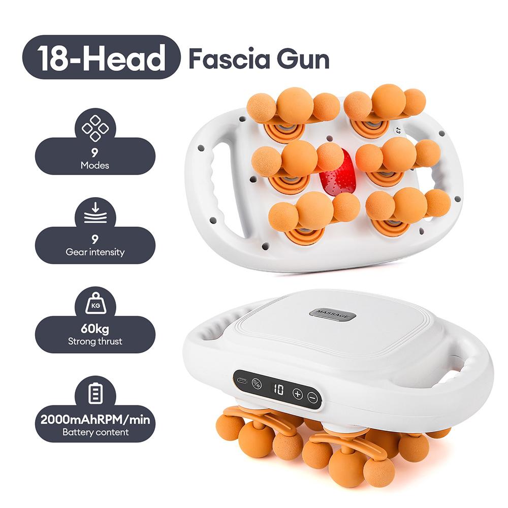 18-Head Fascia Gun High-Frequency Vibration Body Massage Gun Back and Waist Massager Neck Shoulder Massager Muscle masajeador