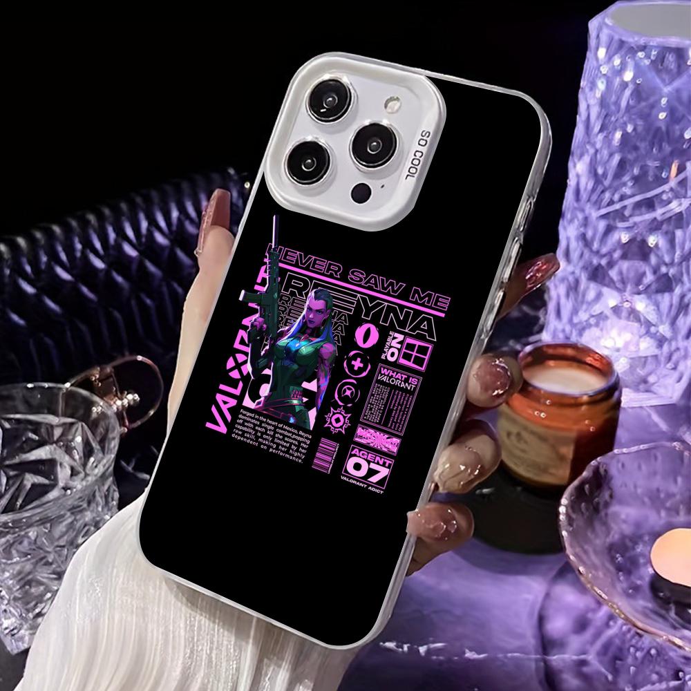 Valo Reyna Phone Case for iPhone 17 16 15 14 13 12 11 X XR XS Air Pro Max Plus White Colorful Silver Cover