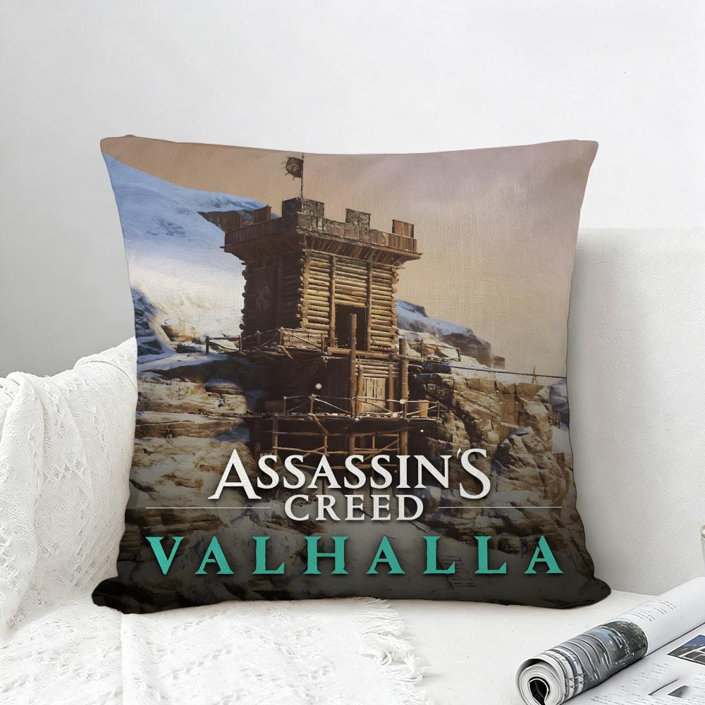 Game Assassins Creed Valhalla Cushion Cover Natural Linen Pillowcase Set AllinOne Decor for Sofa Bedroom Chair