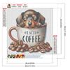Coffee Animal 5D DIY Full Drill Round Diamond Painting Kit for Home Wall Decor