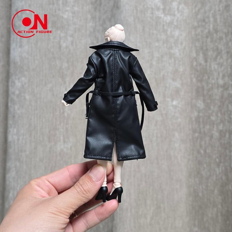1/12 Scale Female Windbreaker Coat Middle Long Leather Jacket Clothes Accessory Model Fit 6''Soldier Action Figure Body