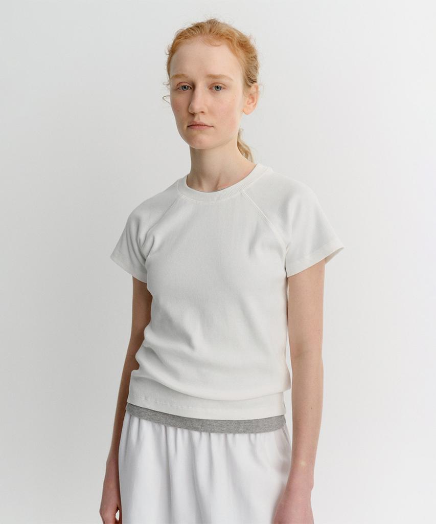 Ia Raglan Rib T-Shirt (White)